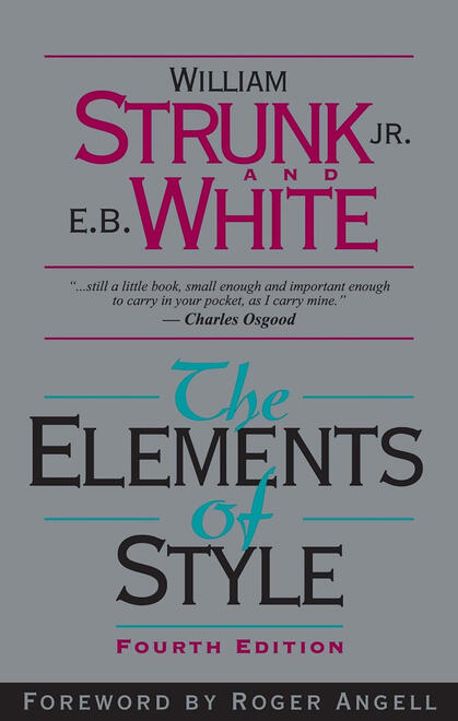 Strunk and white elements of style book cover image.